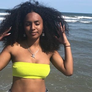 Lime Green Cotton Crop top